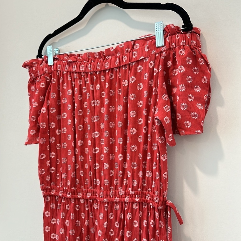 Women’s Printed Off The Shoulder Maxi Dress Boho Prairie Peasant Summer Sundress - Picture 5 of 11